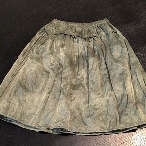 zara Girl's Olive Green Pleated Skirt